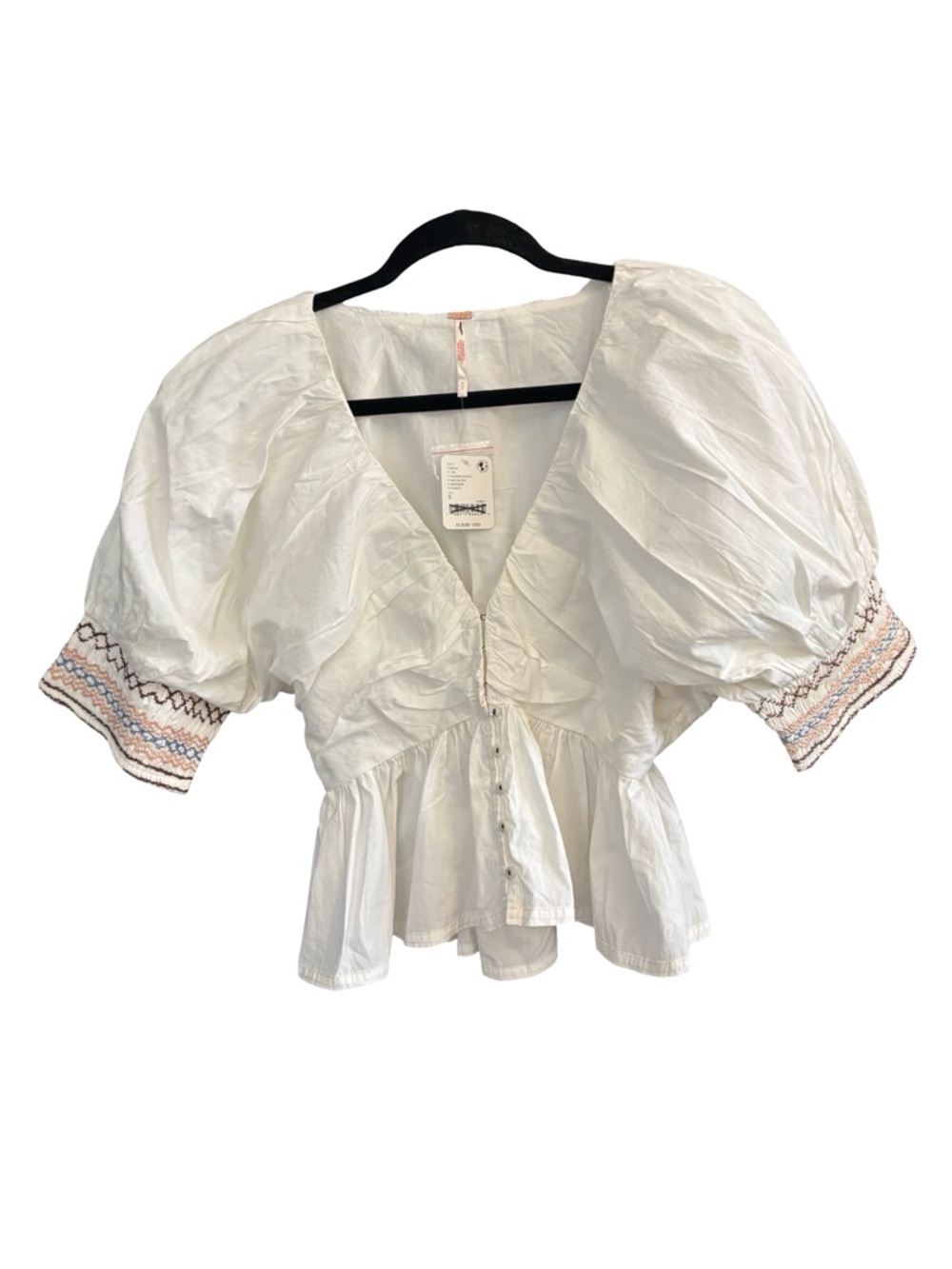 NWT Free People Where We Meet Smocked Blouse small